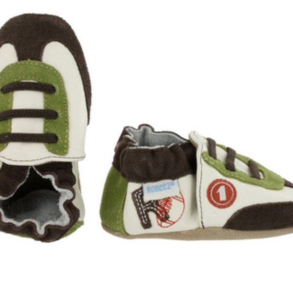 Robeez Soft Soles Baby All Star Basketball Game Crib Shoe Brown-Green Sz… - Picture 4 of 6